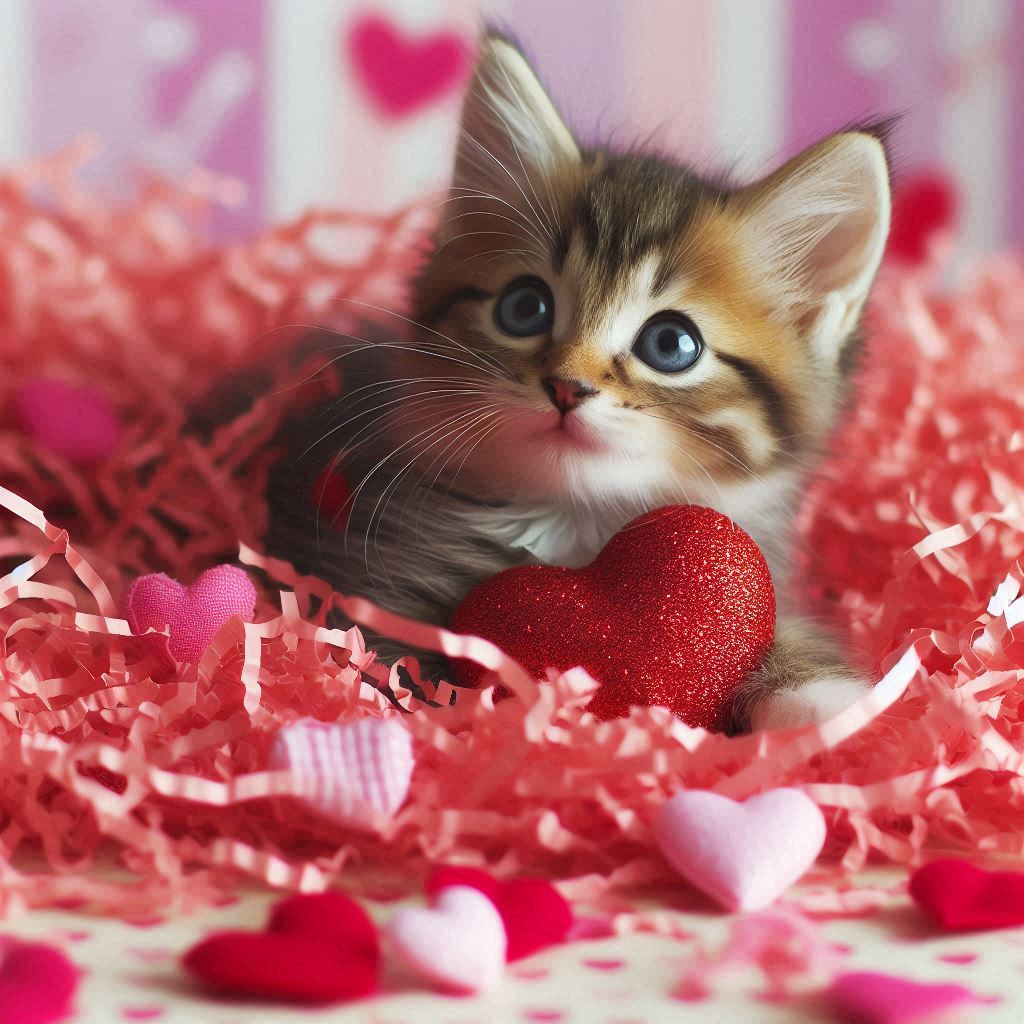 little otter playing in shredded paper
