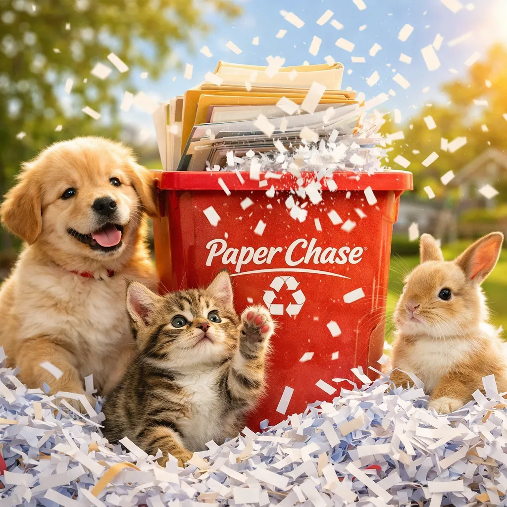 baby animals in sunshine and shredded paper
