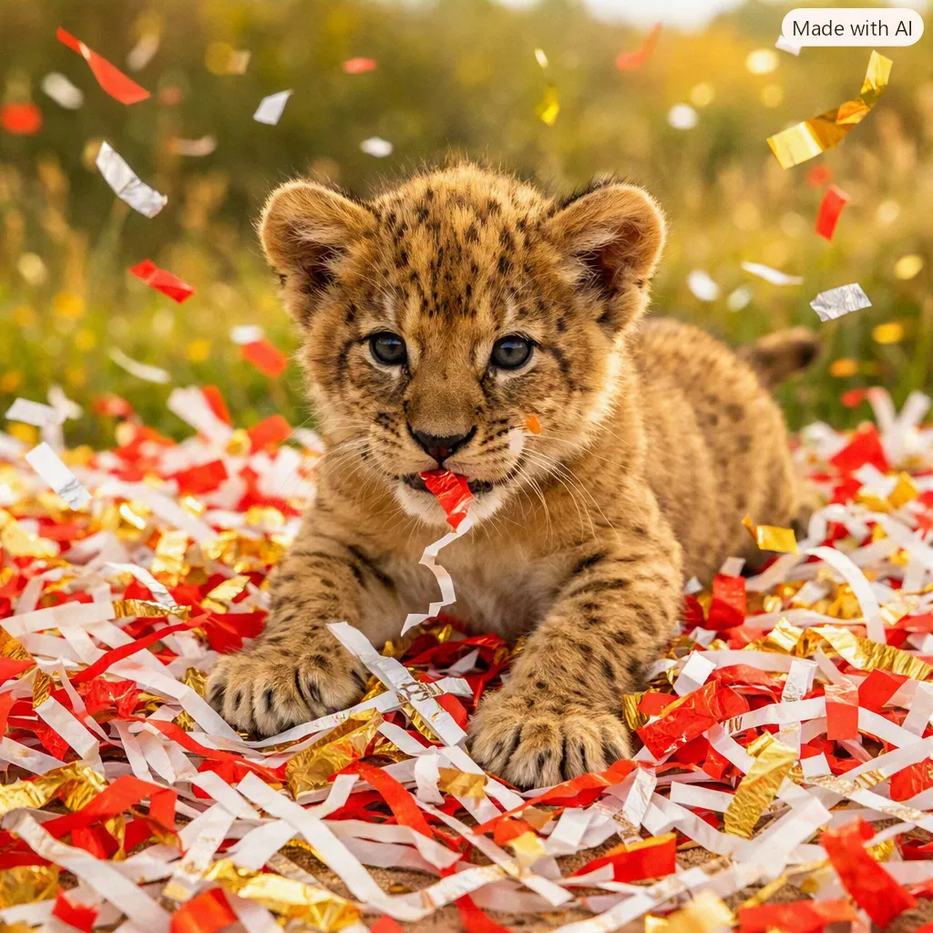 baby animals in sunshine and shredded paper