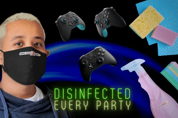 Arcade 2 go video game party disinfected daily