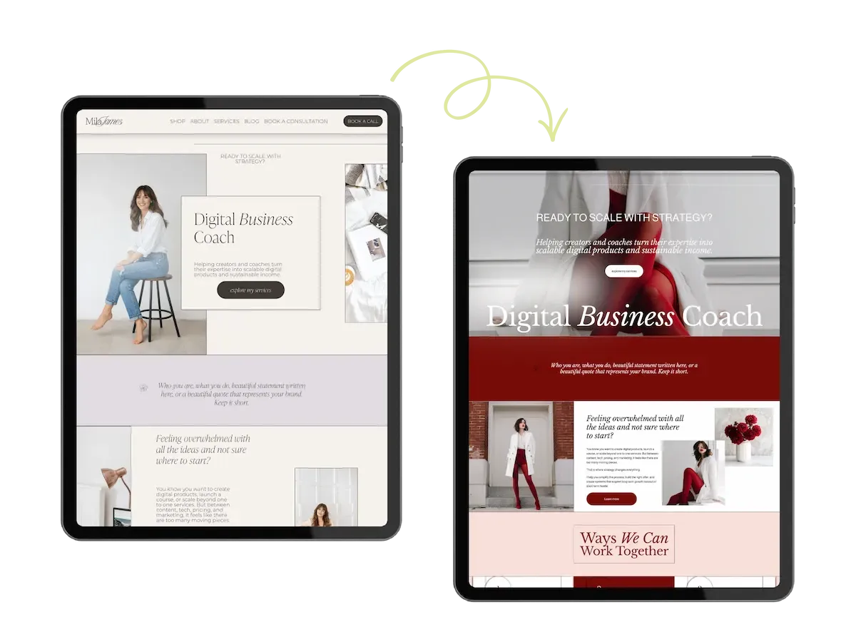 Funnel and website template customization services