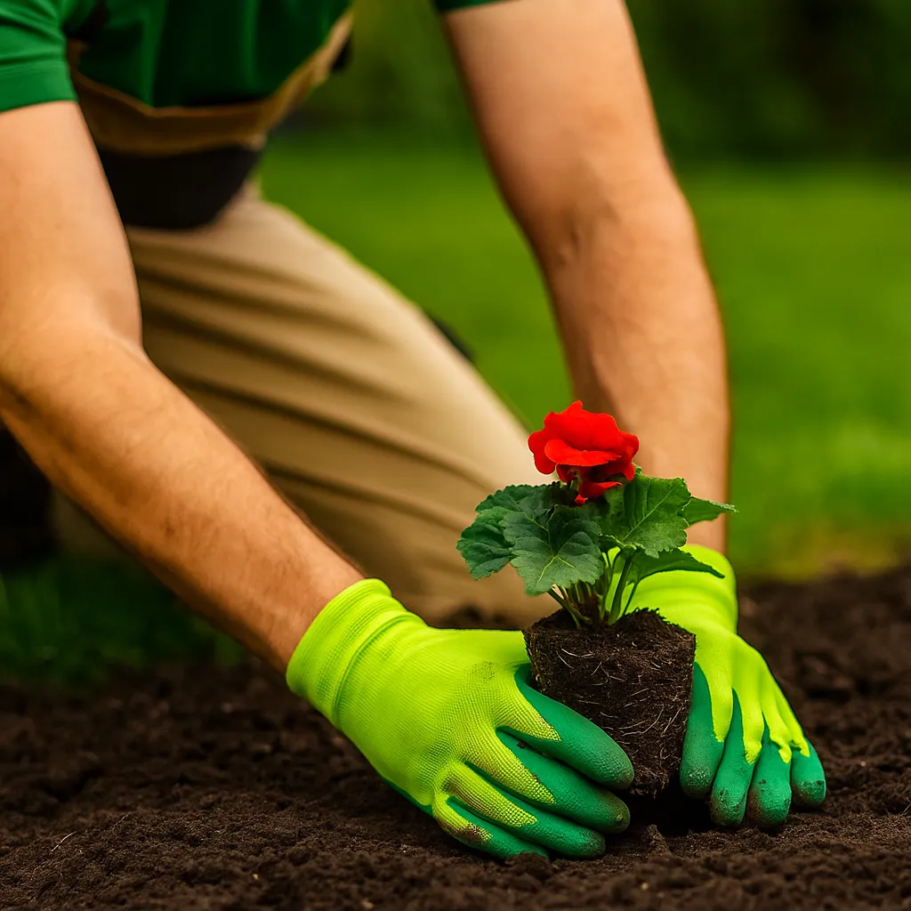 Kertész virágot ültet Budapest kertjében - Kertlendület
