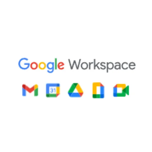 Logo images for Google Workspace, Gmail, Google Calendar, Google Drive, Google Docs, and Google Meet