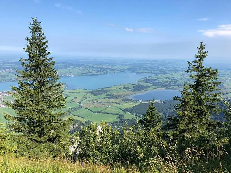 Outlok over lake and forests in Bavaria