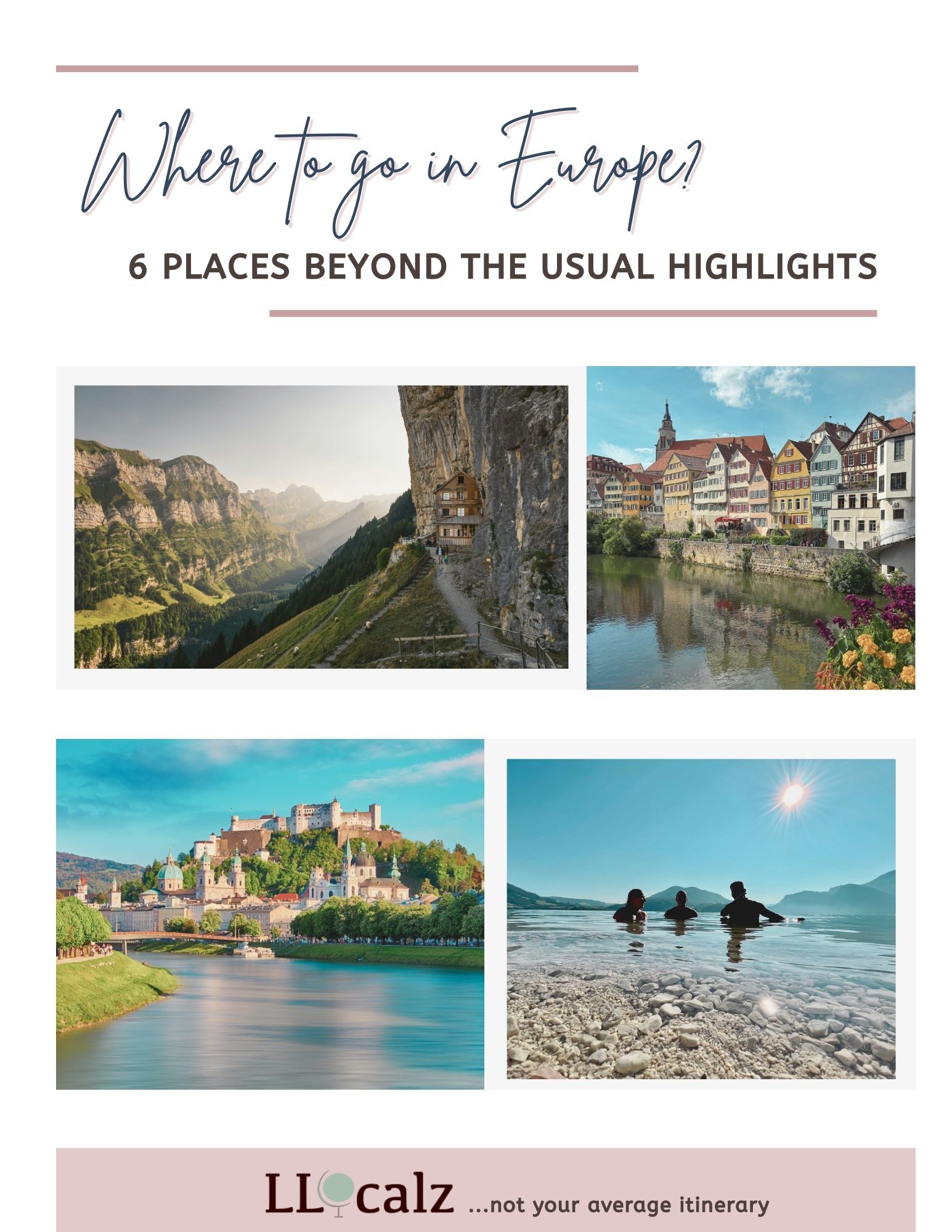 Screenshot of the free “Hidden Gems in Austria, Germany & Switzerland” travel guide, showing scenic European towns, lakes, mountains, and authentic local experiences.