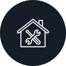 Tools in a house icon