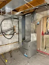 residential furnace in a clients hvac clients basement