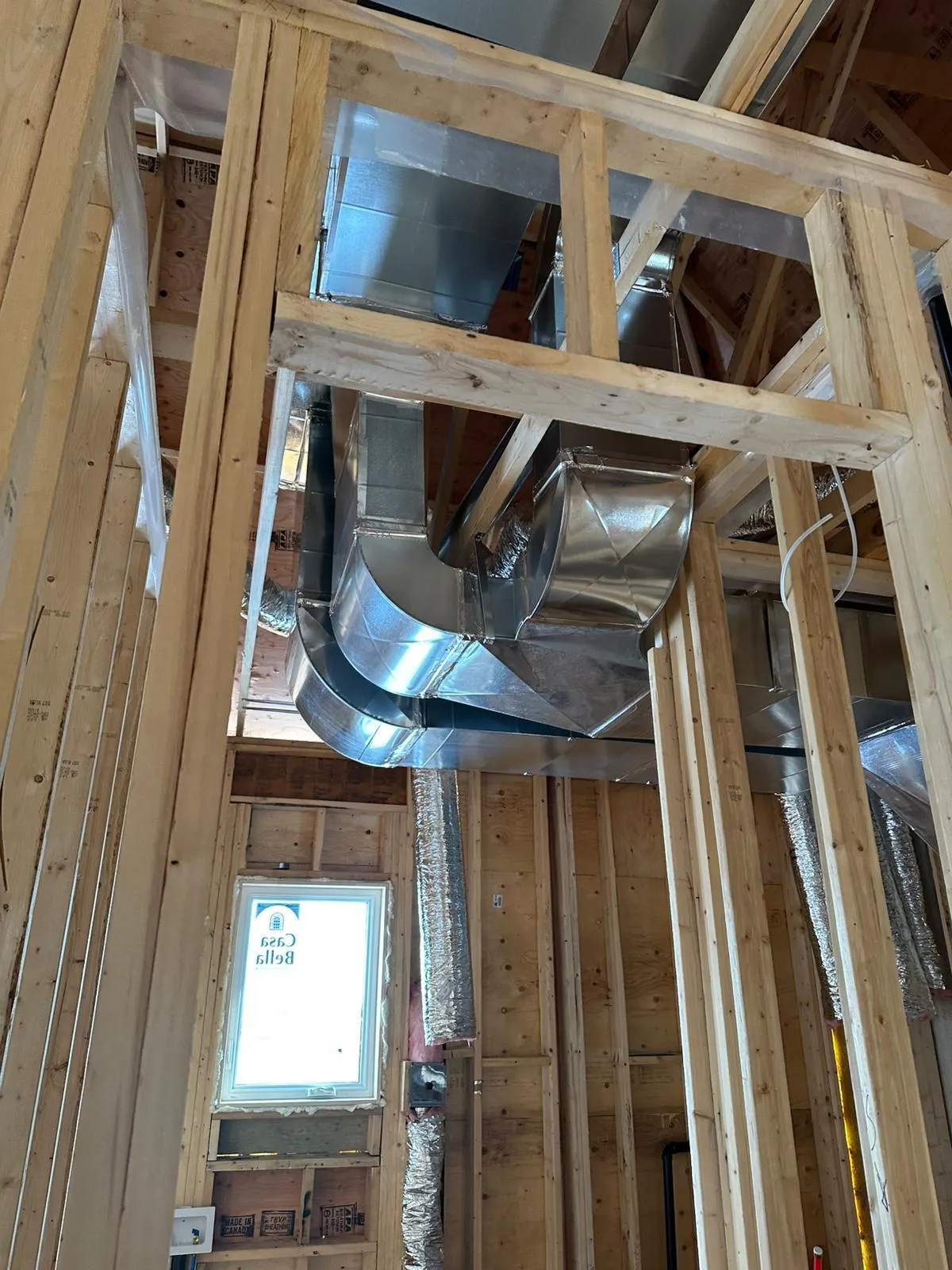 furnace installed inside a new construction hvac project home