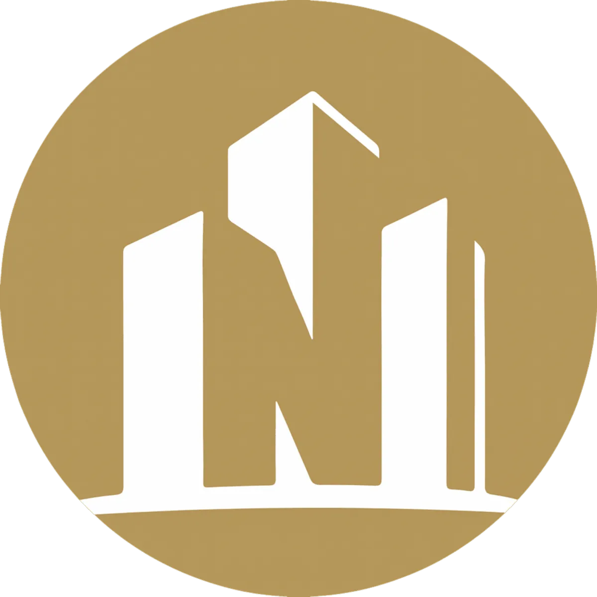 Gold logo of NAVRAJ AIR SYSTEMS with stylized building design on black, representing professional HVAC services in the greater toronto area, gta