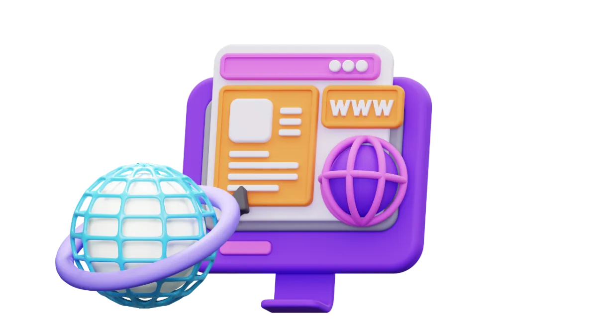 Custom web design service showcasing a unique, branded website layout tailored for businesses.