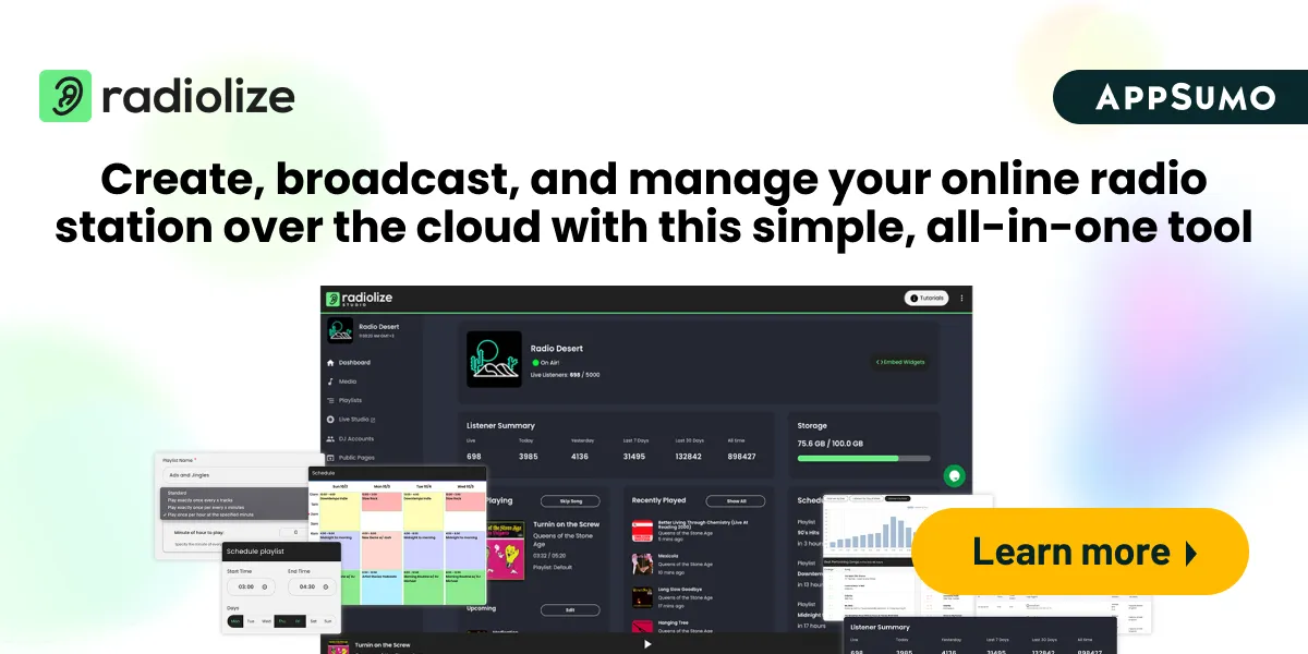 create broadcast and manage your online radio station