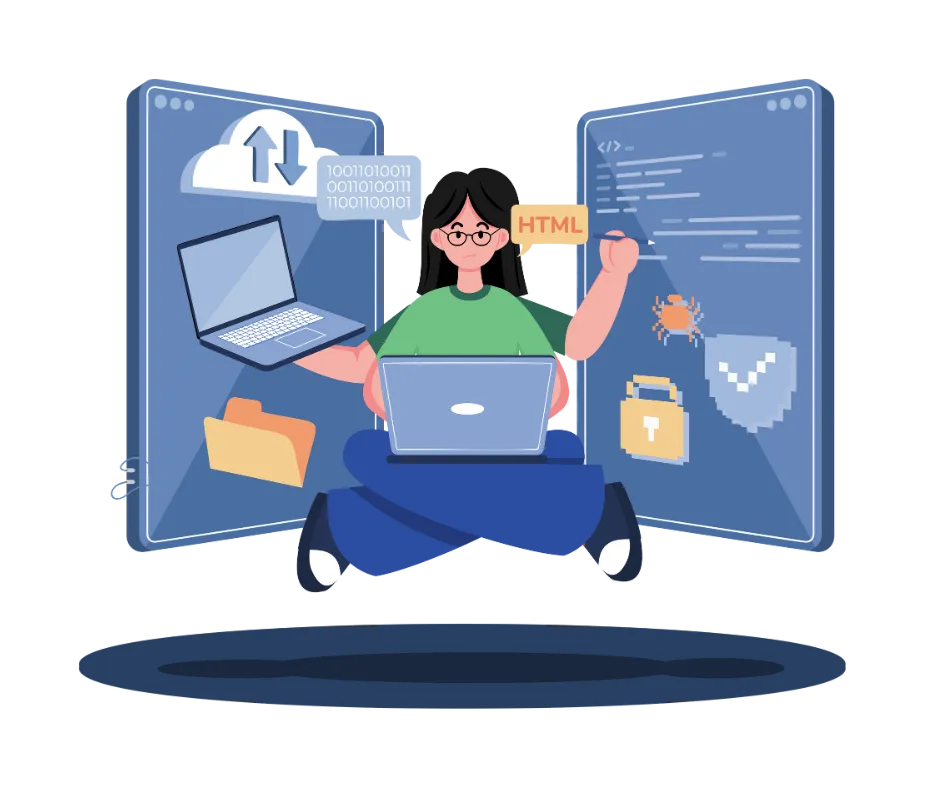 Custom website layout wireframe on designer’s screen