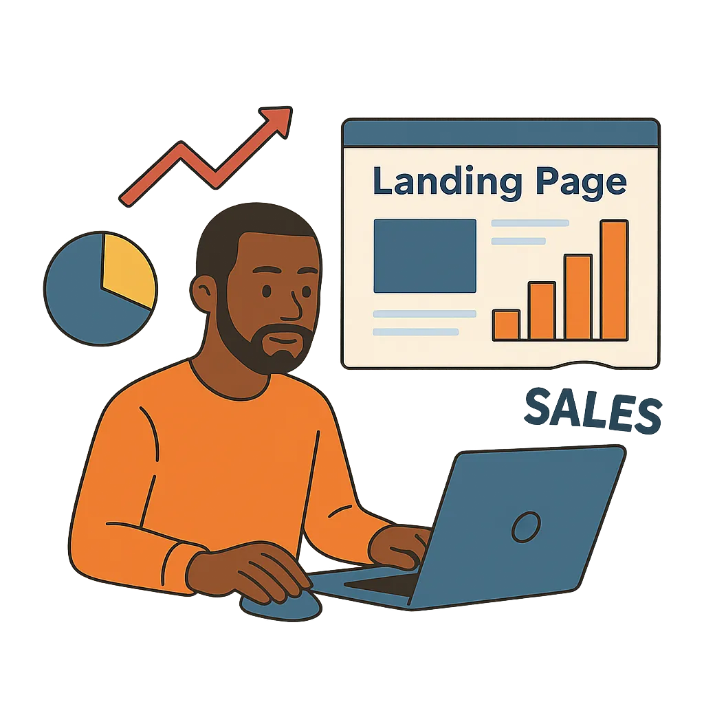 Modern landing page design with strong call-to-action button