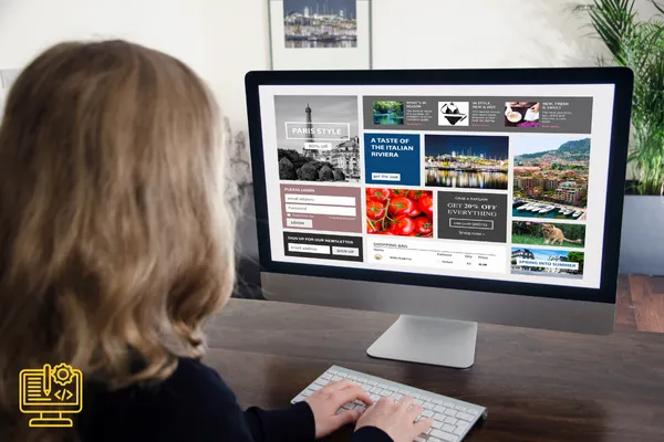 Marketing expert analyzing SEO performance on laptop