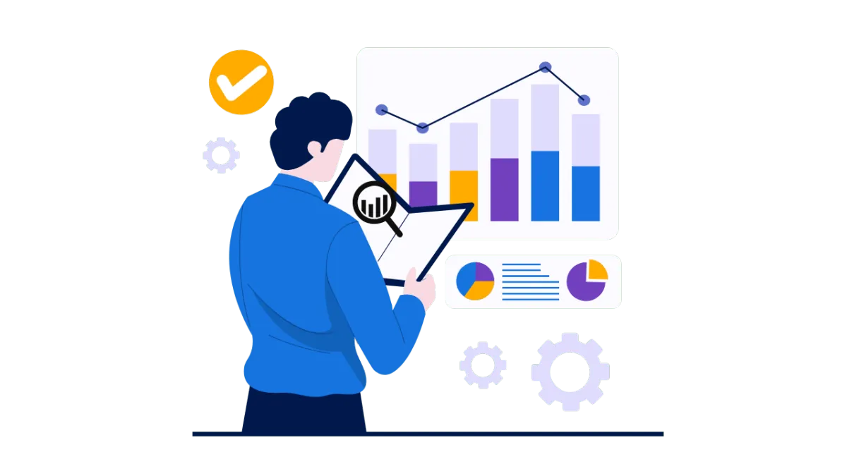 Dashboard view from a custom web design service displaying website analytics and user tracking metrics.