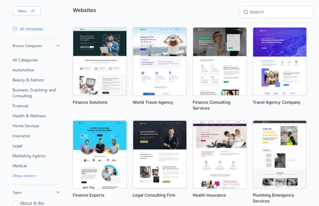 User-friendly website builder dashboard connected to custom web design platform for easy content editing.