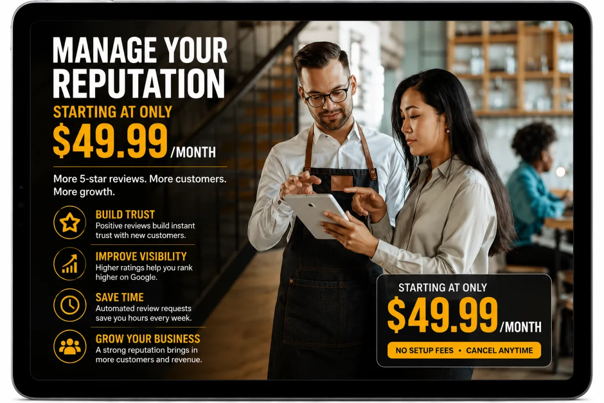 Review management system helping businesses attract more customers through automated review requests and stronger online reputation management strategies.