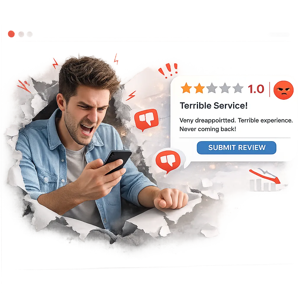 Business owner mad about getting bad reviews
