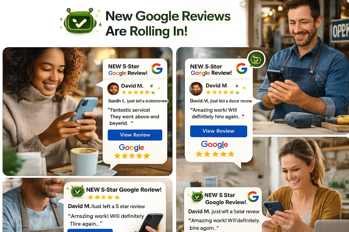 Business owner requesting Google reviews to learn how to get 5 star reviews from satisfied customers.