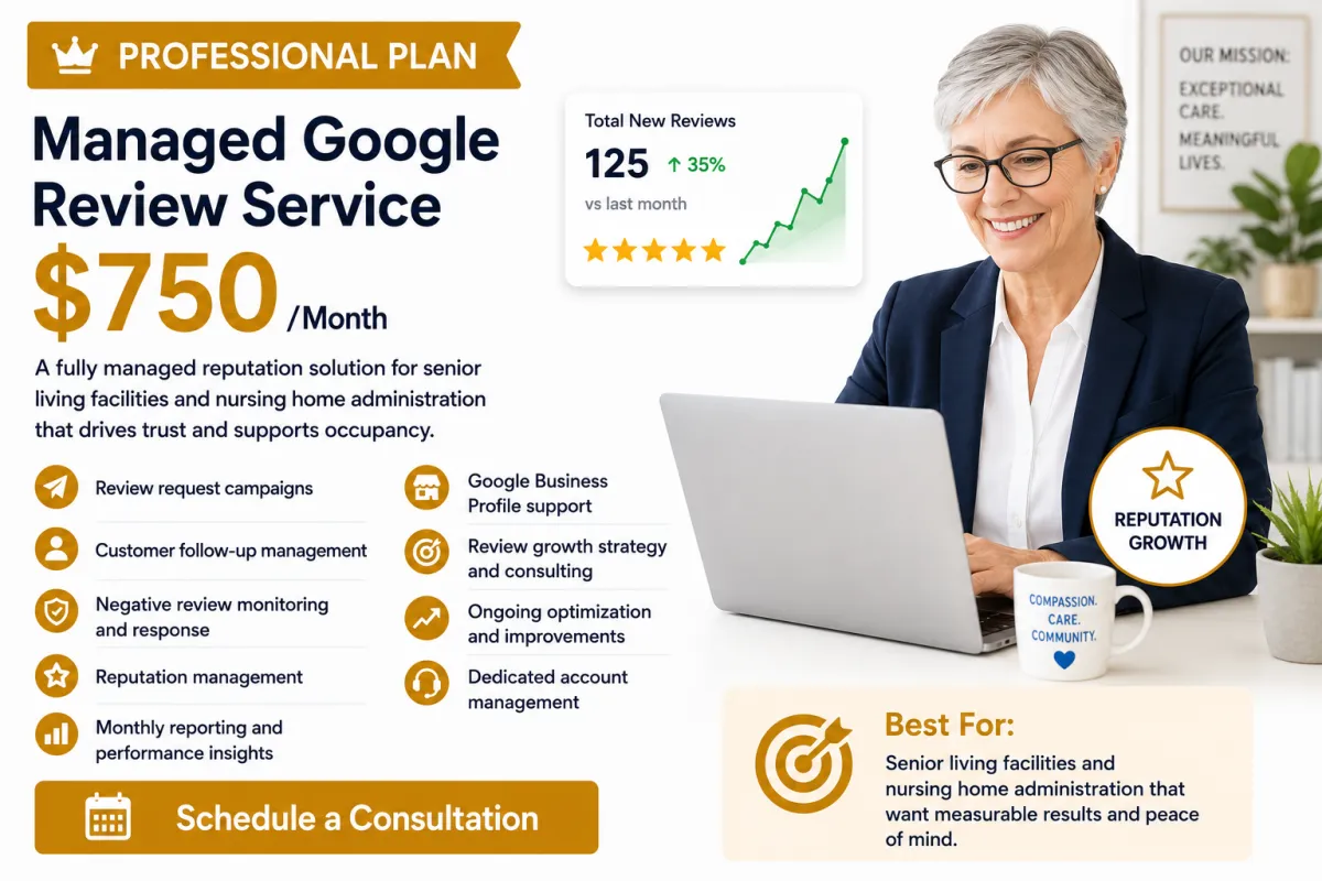 Senior living reputation management services illustration