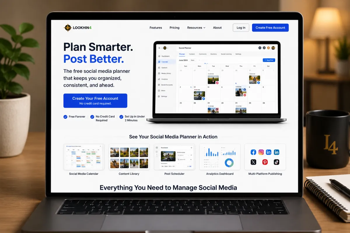 Social media content planning calendar