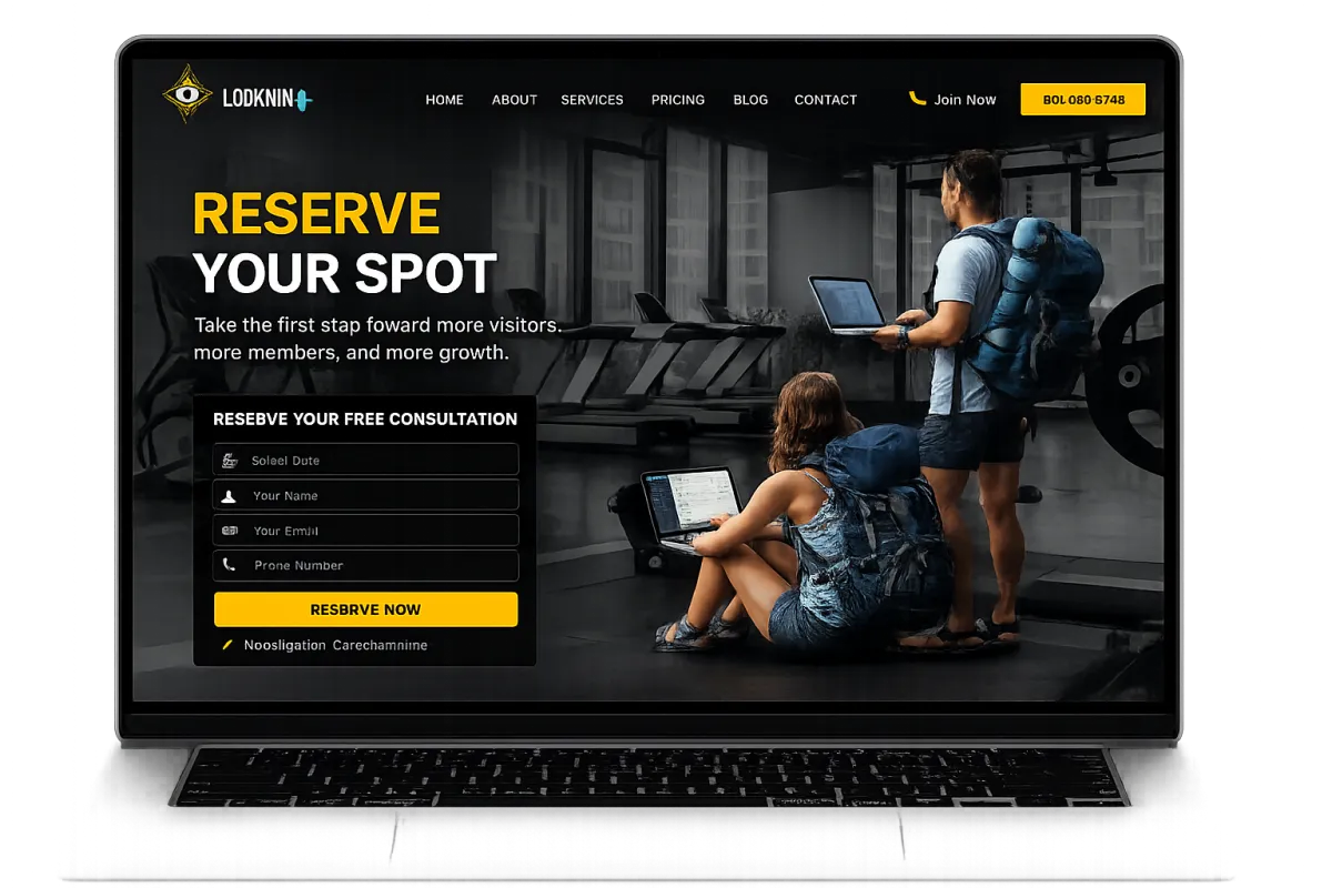 Custom website builder interface for creating business websites