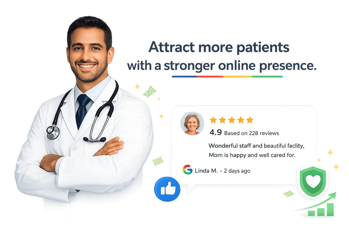Physician building trust through positive patient reviews
