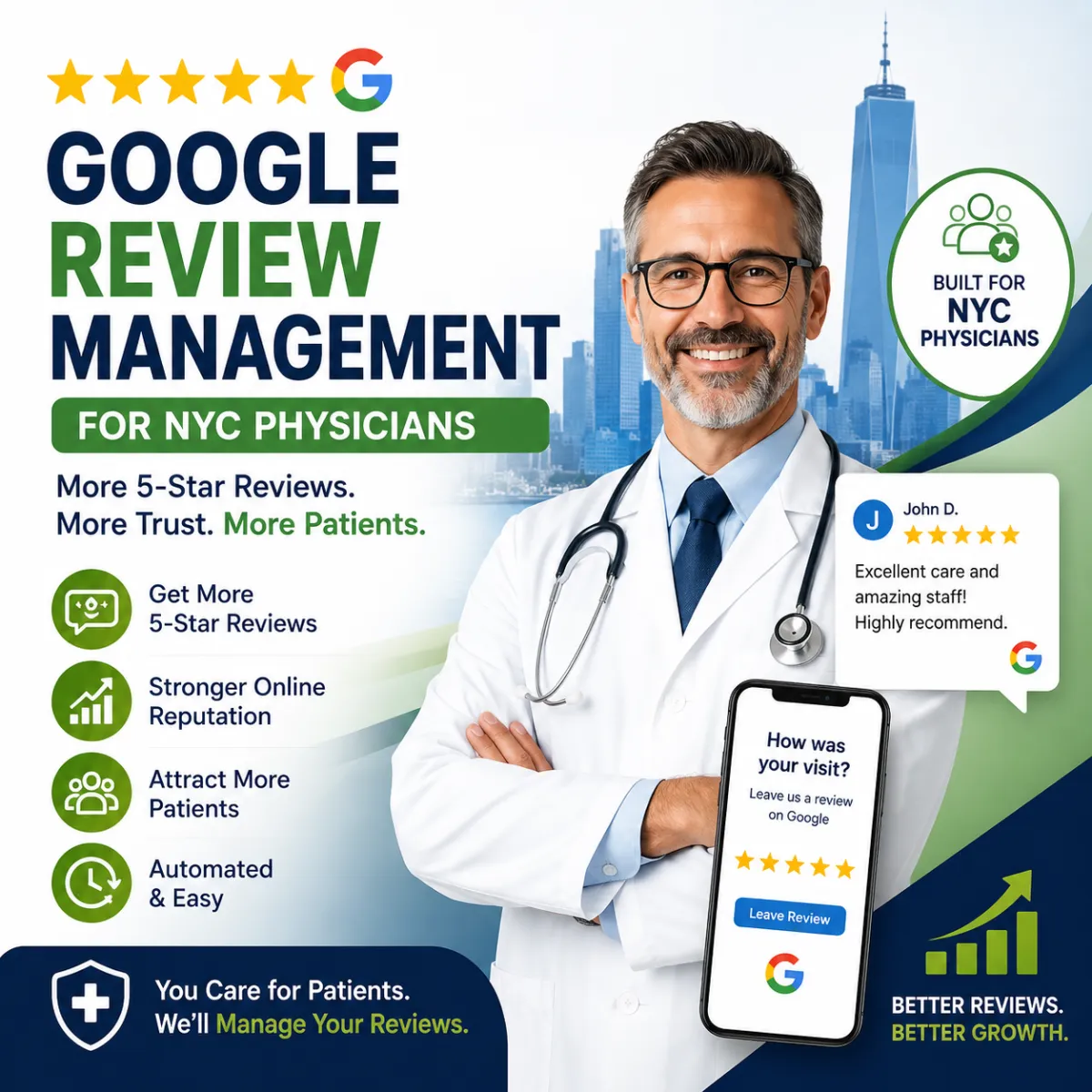 NYC physician improving online reputation with Google reviews