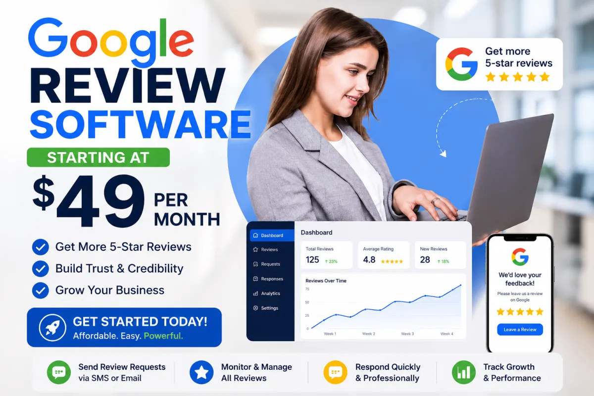 Business website displayed on desktop, tablet, and smartphone.
