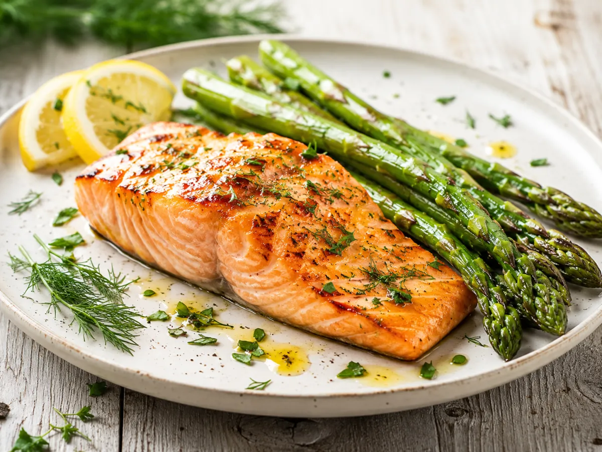 Sappige Gegrilde Zalm met Asperges en Citroen