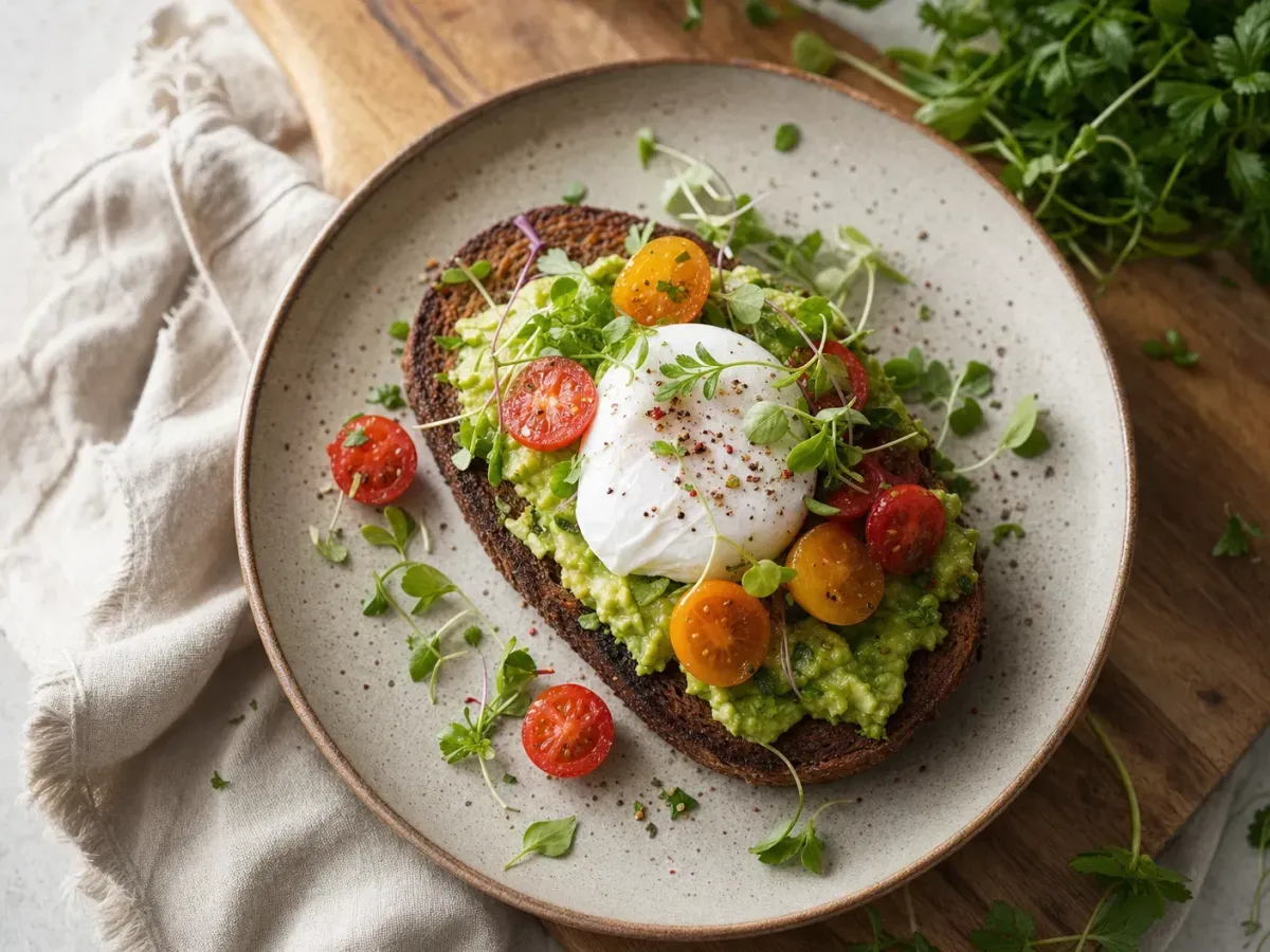 Geroosterd Roggebrood met Avocado en Ei Ontbijt