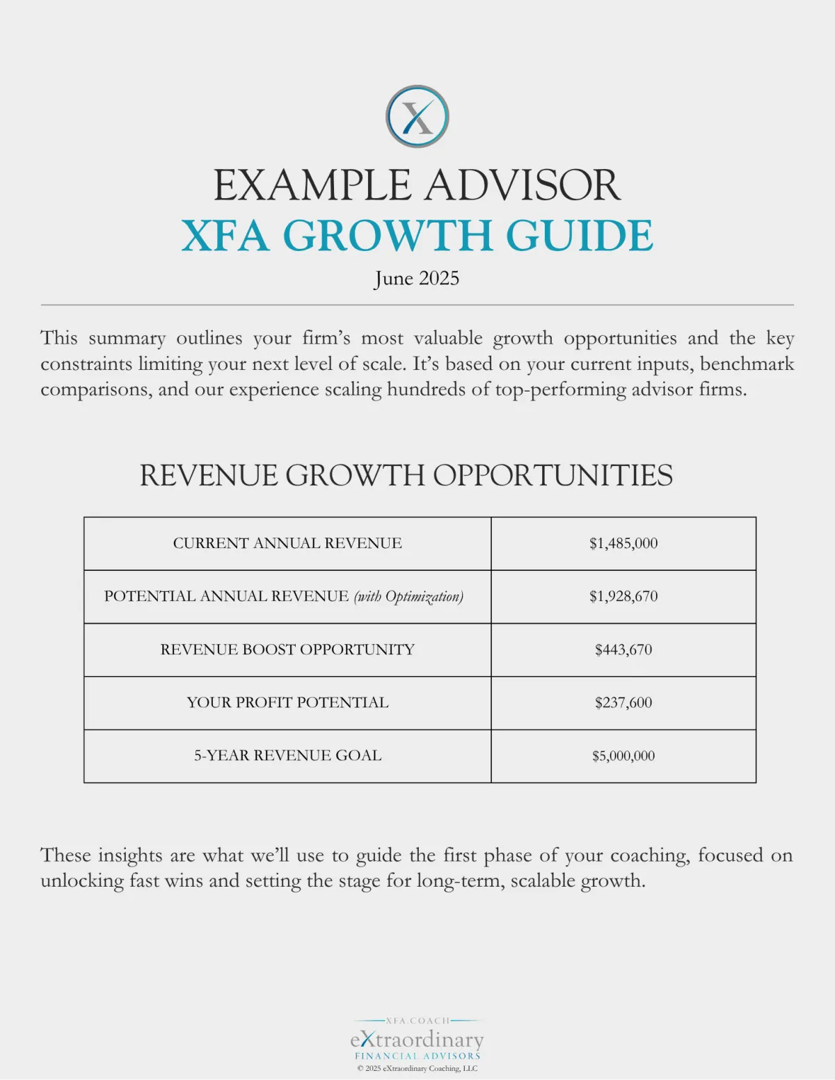 XFA Growth Guide