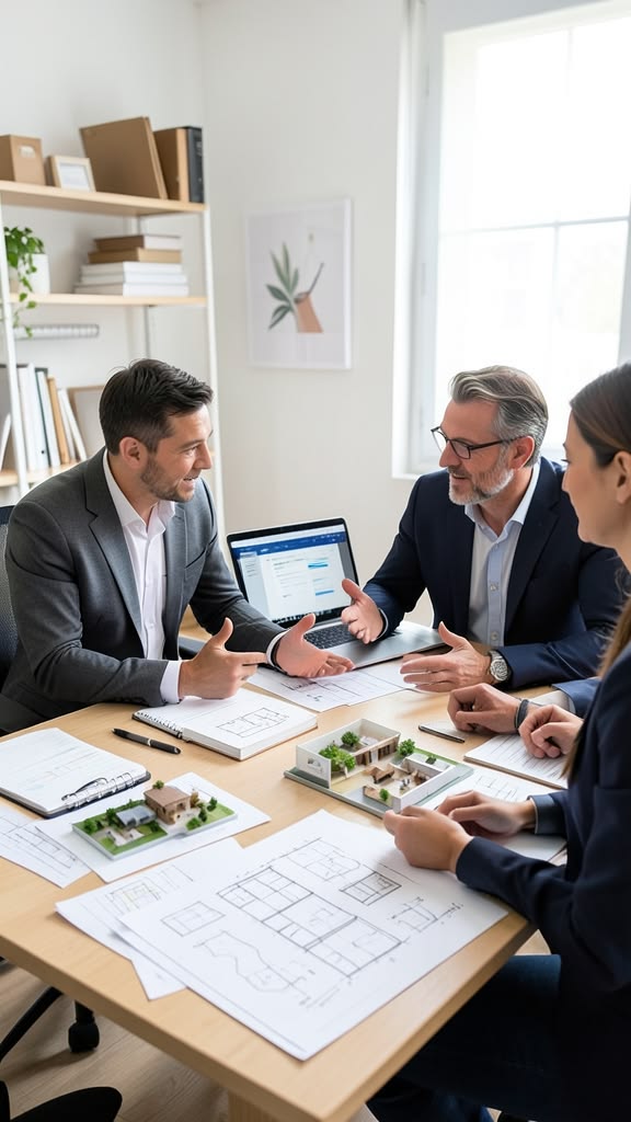 Professional real estate investor analyzing a property strategy