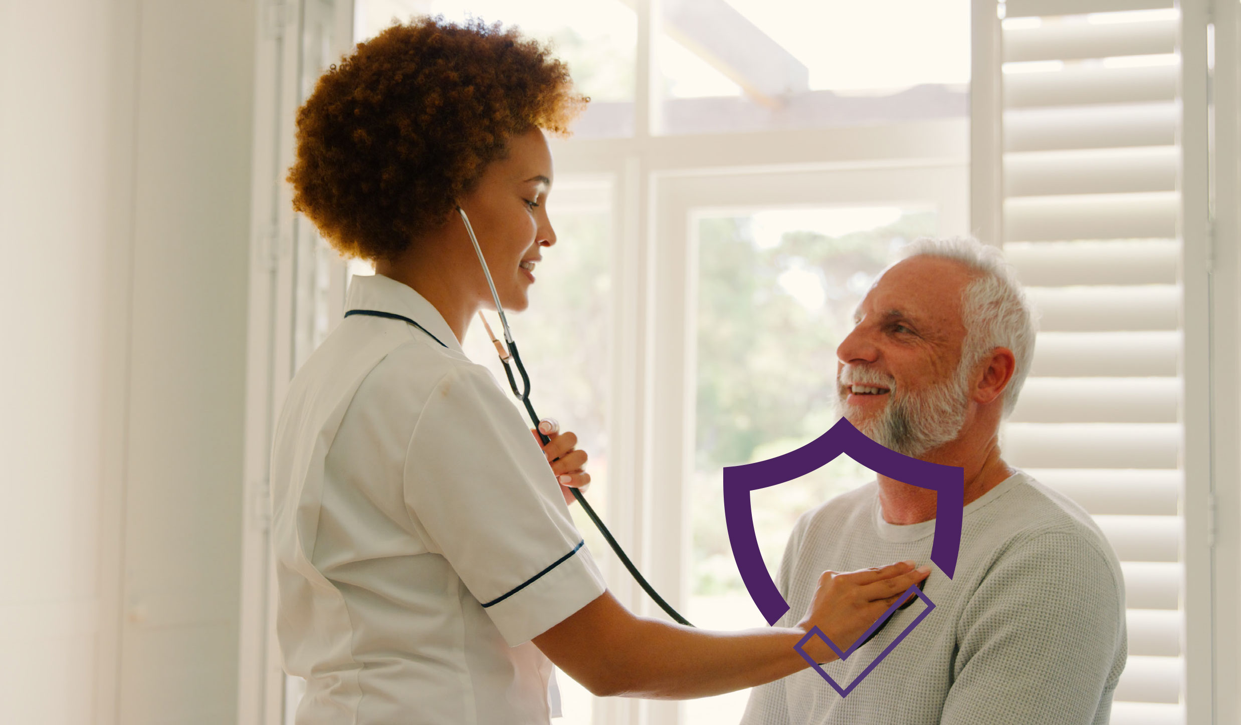 .Doctor checking patient's heartbeat - private medical insurance for faster NHS access