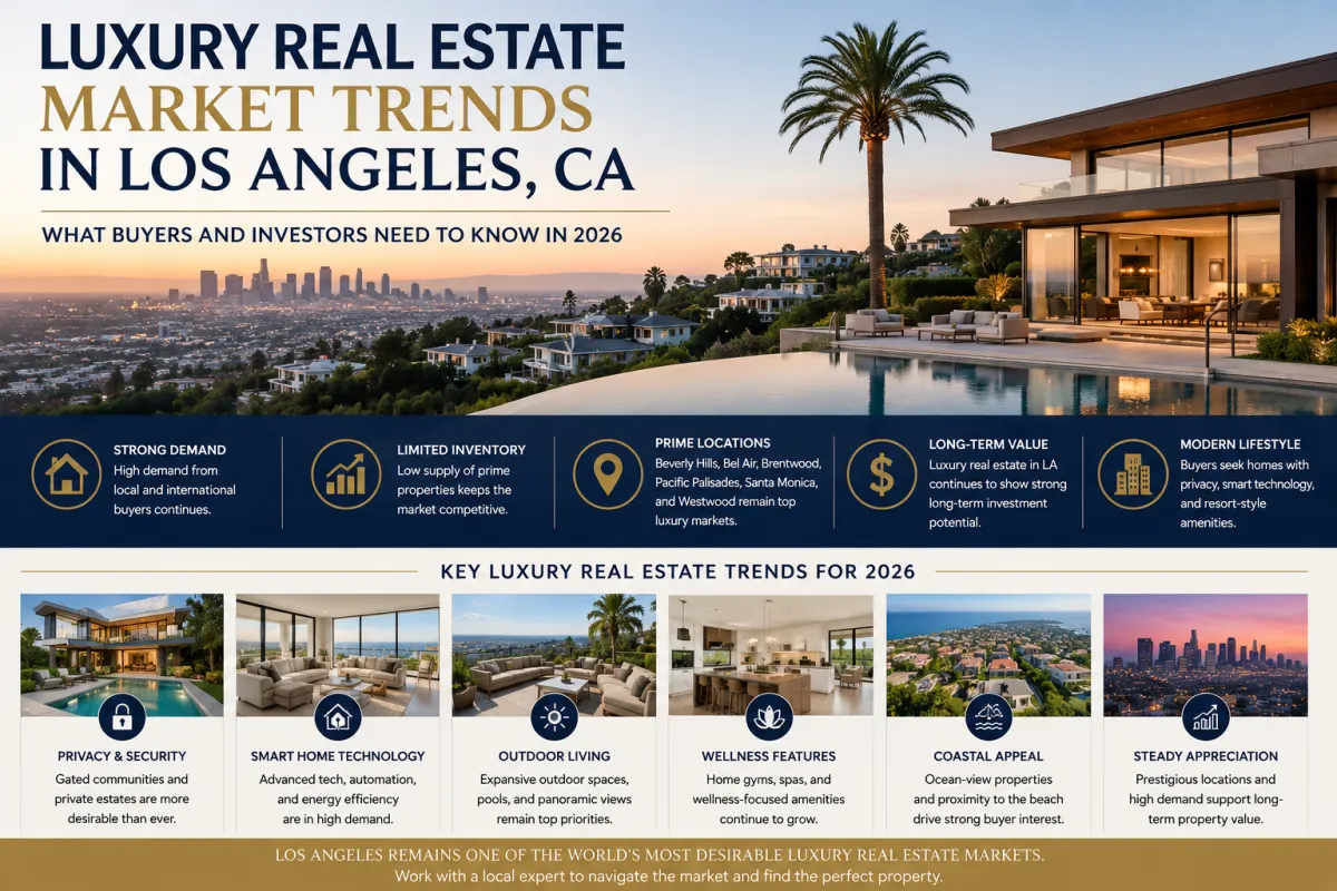 Los Angeles luxury real estate market featuring high-end homes, investment opportunities, and luxury housing trends in 2026