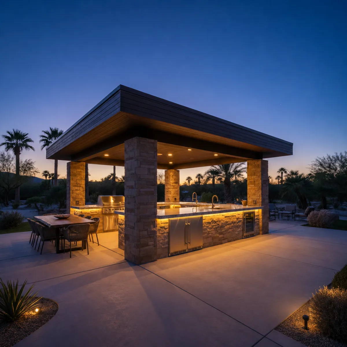 Covered Outdoor Kitchen built for Lake Havasu