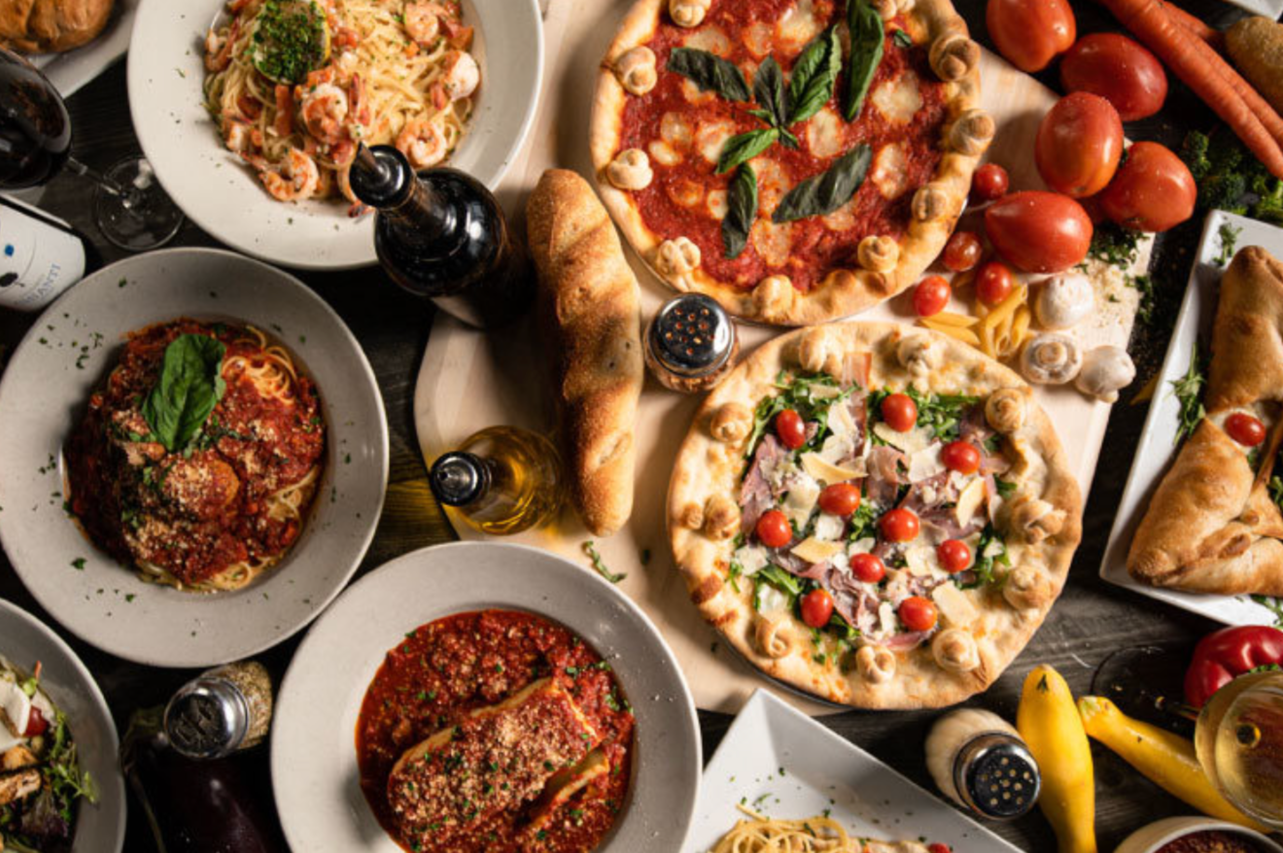 Italian dishes and wood-fired pizzas at Enrico's Ristorante in Berewick Town Center, featuring handmade pasta, fresh ingredients, and authentic Italian cuisine.