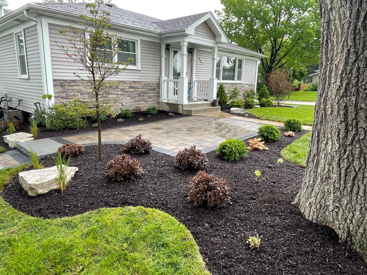 This Elmhurst Paver Patio Turned a Forgotten Front Yard Into a Neighborhood Showstopper