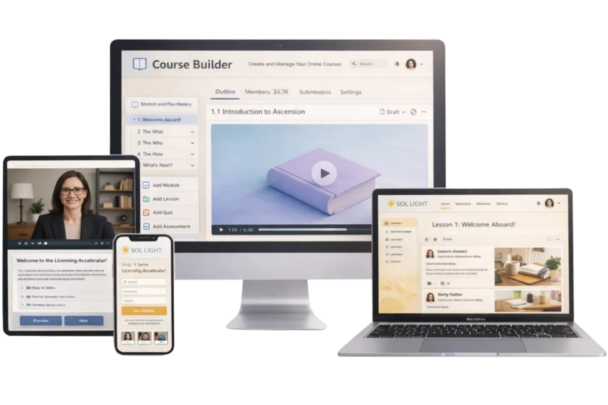 Course displayed on devices