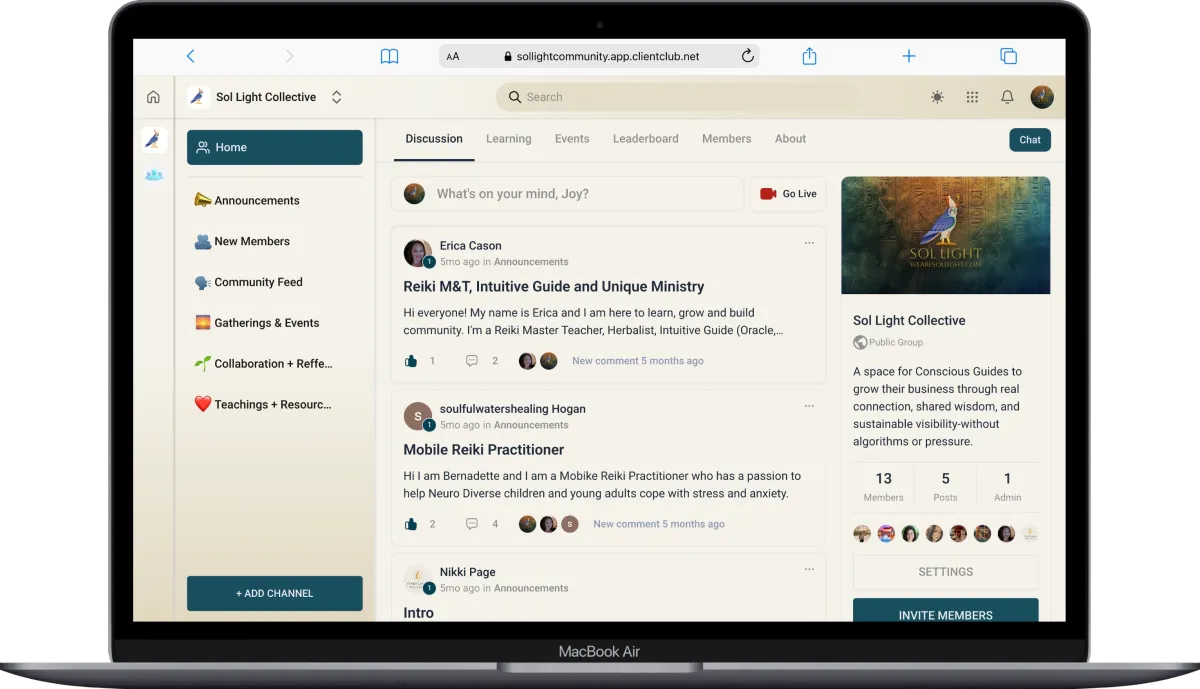 Course displayed on devices