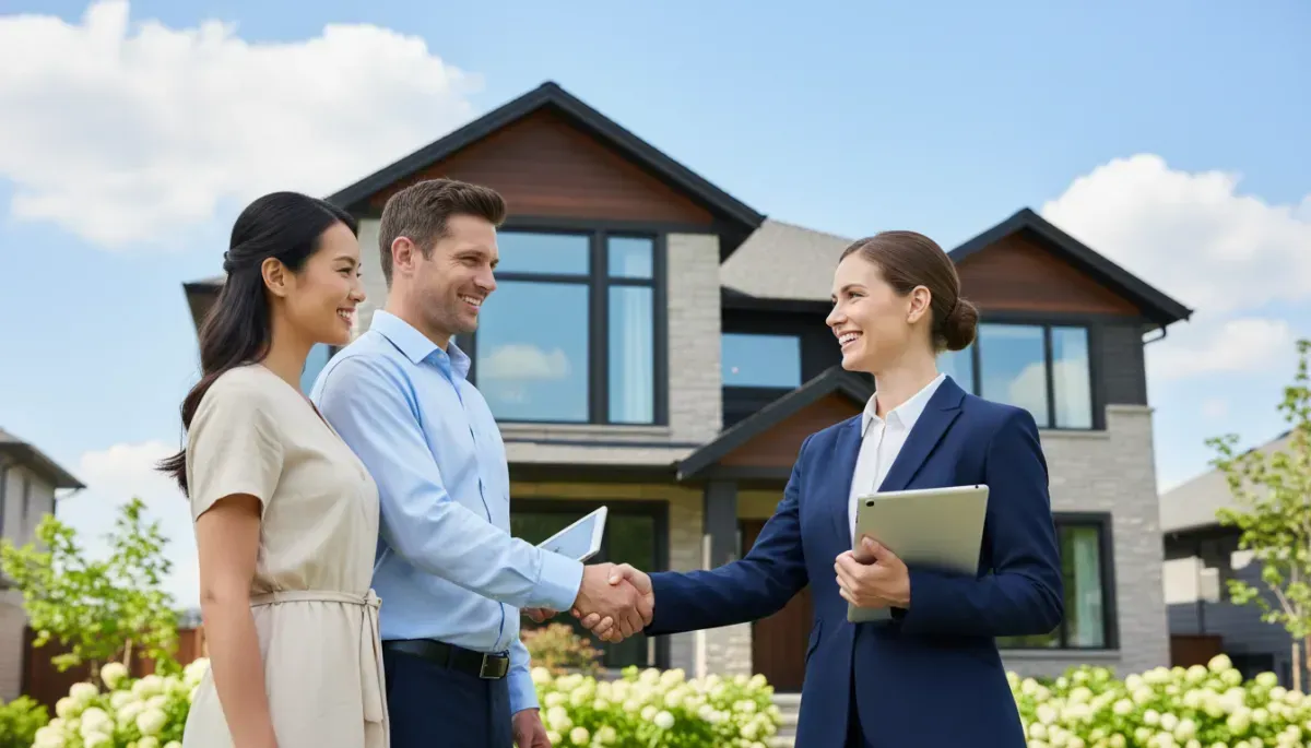 Agente inmobiliario en reunión profesional