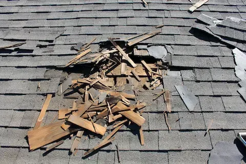 Storm damage roof repair by Central Arkansas Roofing