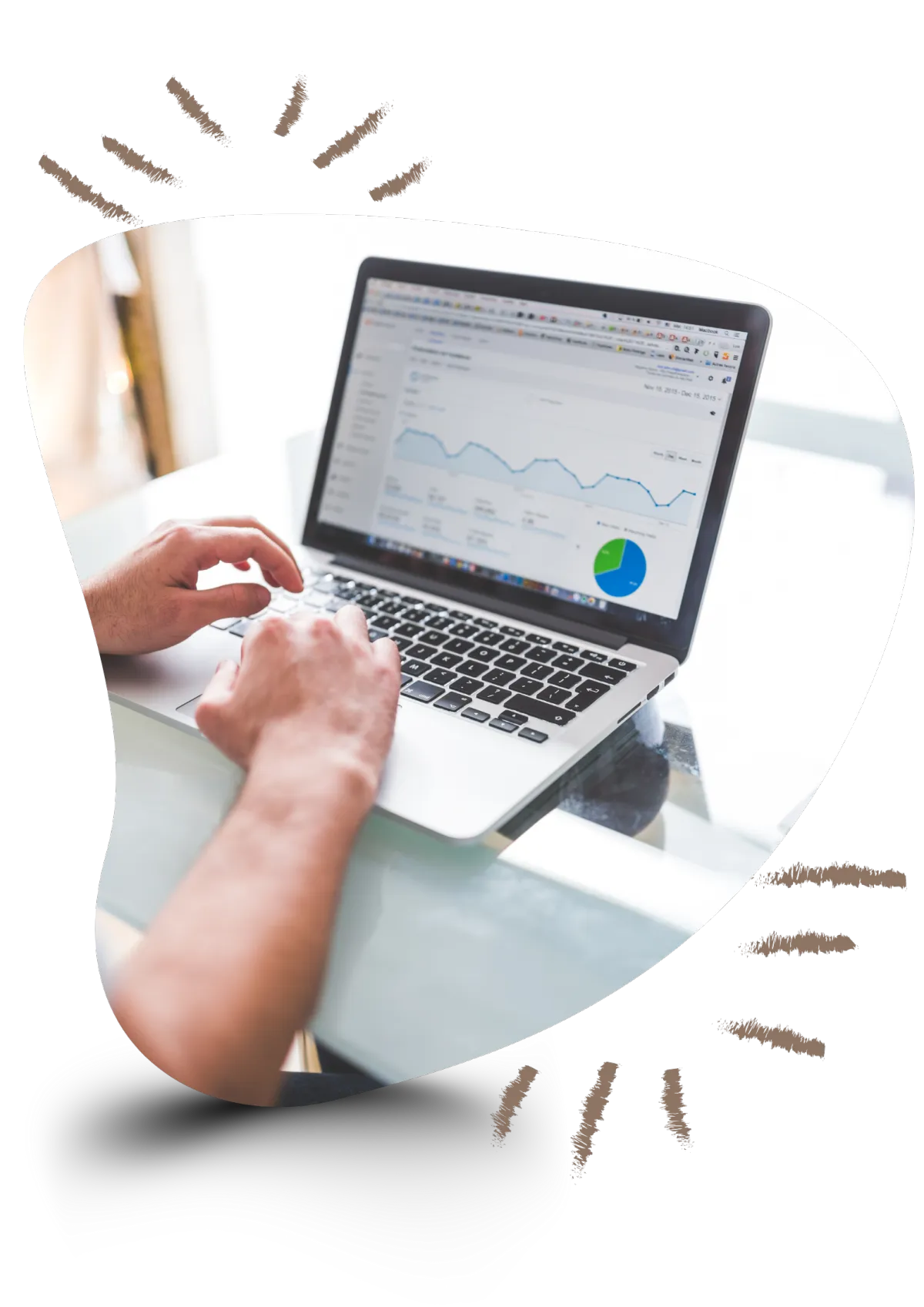 Image of someone on a laptop with data