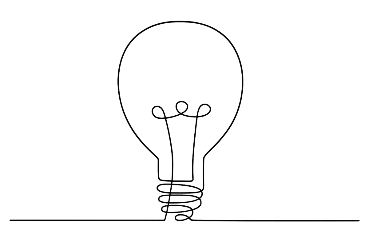 line drawing of a lightbulb