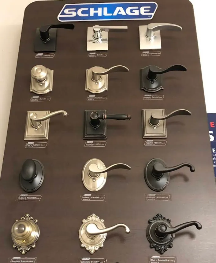 Locksmith re-keying a residential door lock