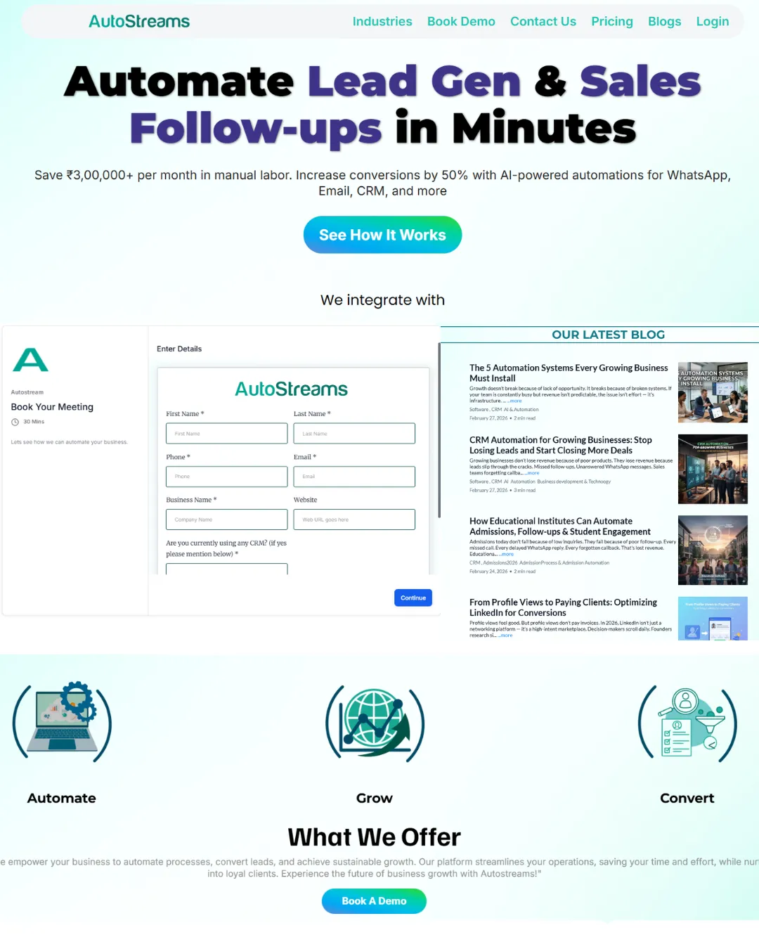 IZee Business School Landing Page