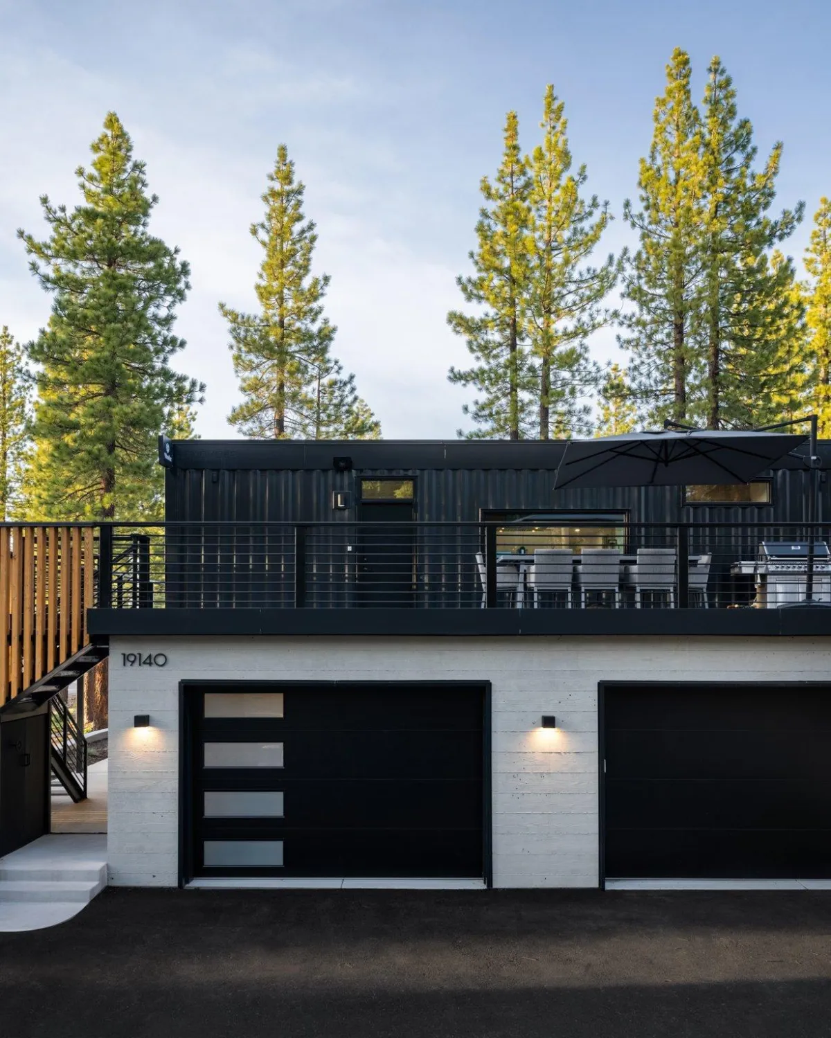 architectural photography of modern container home in northstar tahoe by Honomobo