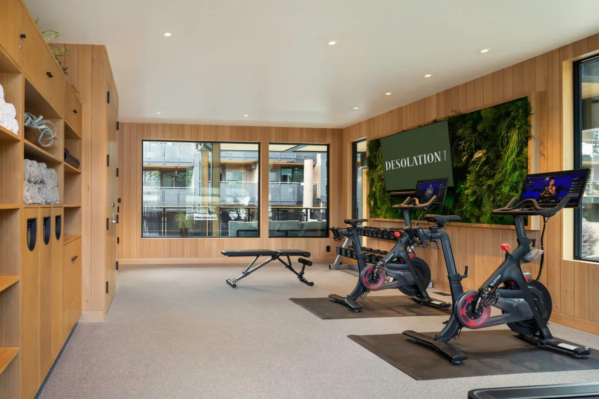 Hospitality photography of Desolation Hotel in Lake Tahoe - gym amenities