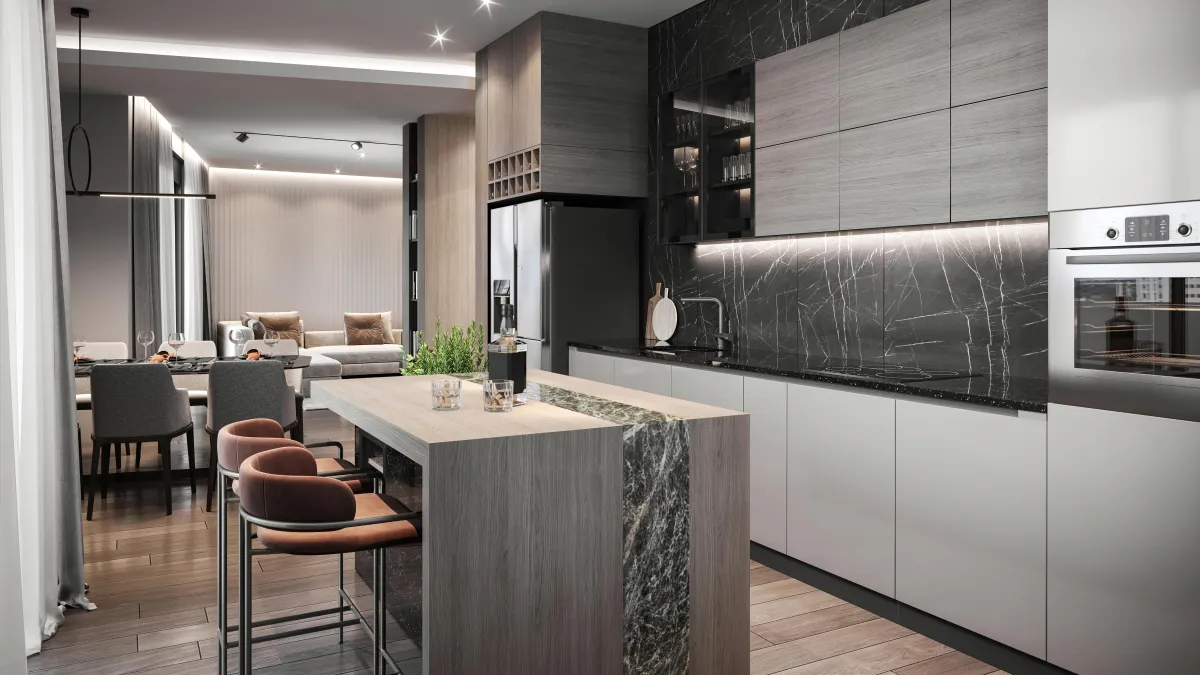 a kitchen hood mounted on the wall above a stove