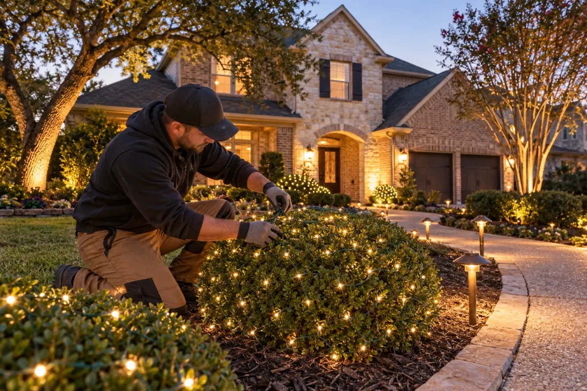 Fort Worth Landscape and Pathway Christmas Lights